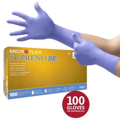 Automotive Microflex SEC375 Supreno EC Disposable Nitrile Gloves or Medical Applications Industrial Size X-Large Violet Powder-Free Glove for Cleaning Latex-Free Box of 50 Units Mechanics 
