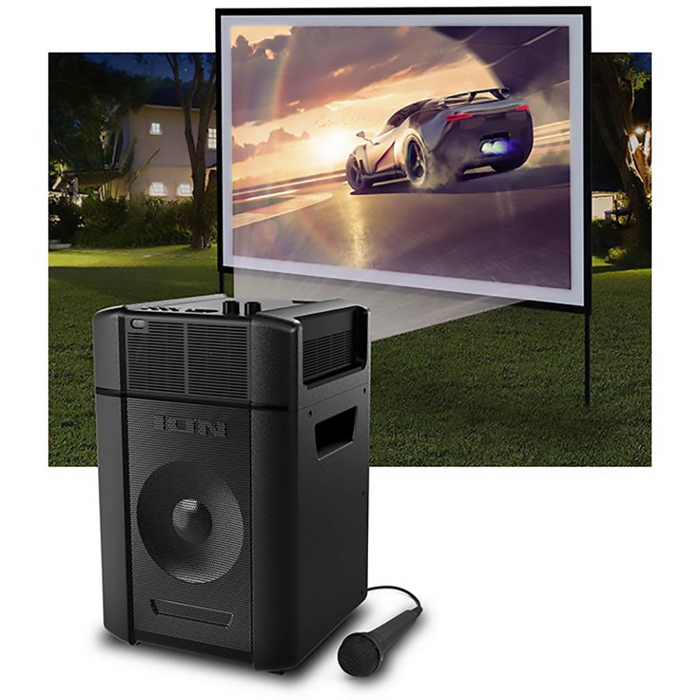 Ion Projector Plus Rechargeable In/Outdoor Projector Bluetooth Karaoke