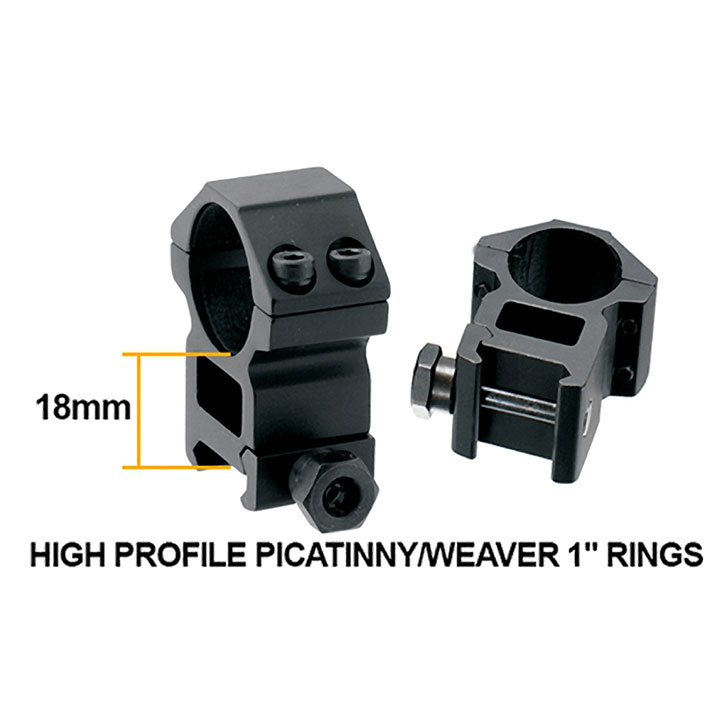 Utg 1"/2Pcs High Profile Picatinny/Weaver Rings (4712274524415)